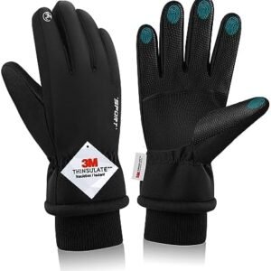 Winter Gloves Waterproof & Windproof Women Men, Cold Weather Gloves with Touchscreen Fingers, 3M Thinsulate Snow SKI Gloves, Warm Thermal Gloves for Running Cycling Outdoor