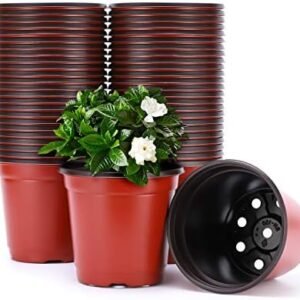 VIVOSUN 100pcs 4 Inch Planter Nursery Pots, Plastic Pots for Flower Seedling
