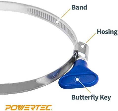POWERTEC 70247 1-1/2 Inch Stainless Steel Thumb Screw Clamps, Adjustable Key Hose Clamps for Pool Hose for Above Ground Pools and PVC Tubing, Pipe Clamp, Worm Gear Clamp, 5 pack - Image 3