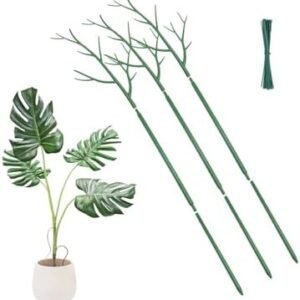 Monstera Plant Support,Plant Garden Support Stakes,Tall Plastic Plant Sticks Twig for Tomato Tree,Branches Support Structures Outdoor Indoor 36 Inch,Green,3PC