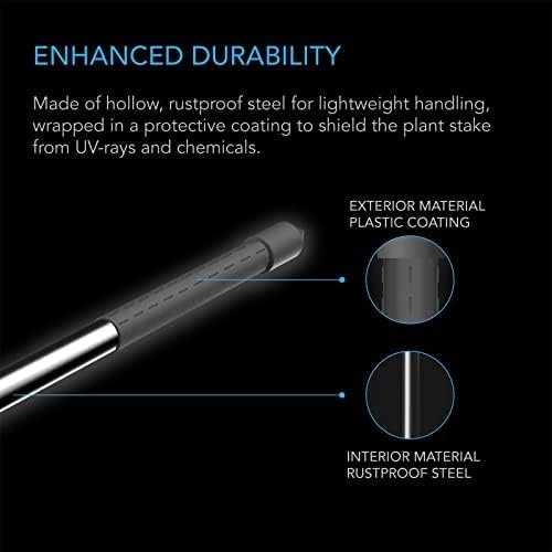 AC Infinity Garden Plant Stakes 24", Sturdy Metal Support Sticks with Protective Plastic Coating, 25-Pack for Tomatoes, Trees, and Vines in Gardening Hydroponics - Image 3