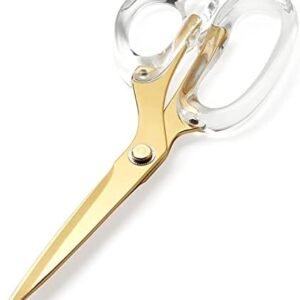 OfficeGoods Acrylic & Stainless Steel 9" Scissors - Modern Design for the Stylish Home, Office, or School - Perfect for Arts & Crafts, Scrapbooking, Fabric, & Sewing - Gold