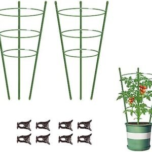Garden Plant Support Tomato Cage, Upgrade Trellis for Climbing Plants, Plant Trellis Kits (2 Pack-18)
