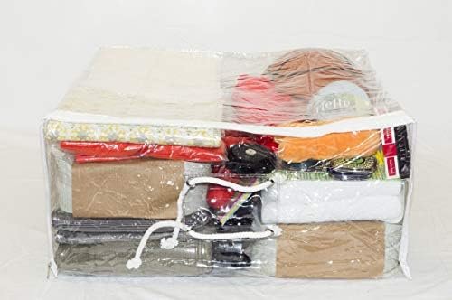 5-Pack Clear Vinyl Zippered Comforter Moving Storage Bags 21 x 21 x 10 Inch with Rope Handle - Image 6