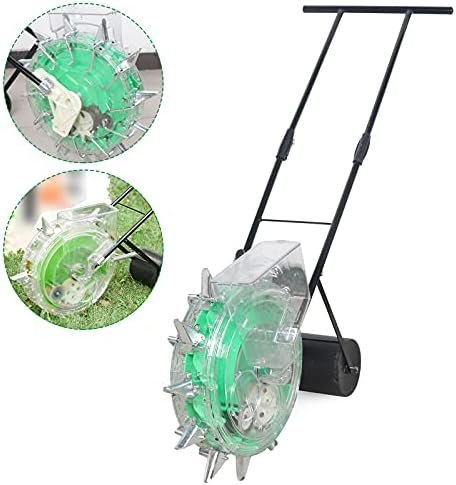 Garden Seeder, Seed Spreader Push with 12 Seeding Ports, Hand-Push Roller Seeding and Fertilizer Applicator Planting Depth 3.5-7.8cm, Precision Garden Seeder Row Planter for Corn Cotton Soybean Peanut - Image 5