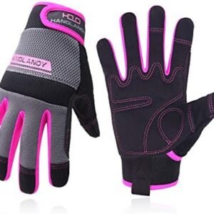HLDD HANDLANDY UltraLight Safety Work Gloves, Women Utility Work Gloves, MultiFunctional Mechanic Gardening Construction DIY Work Gloves with Touchscreen (Medium, Pink)