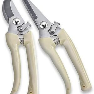 2 Pack Garden Pruning Shears Set, Bypass Pruner & Straight Blade Scissors, Floral Cutters Gardening Tools for Cutting Flowers, Trimming Plants