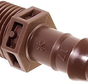 Rain Bird BA-050MPS Drip Irrigation PVC Adapter, Universal Fit for 5/8", 1/2", .700" Drip Tubing, 1/2" (MPT) Male Pipe Thread x 1/2" Barb