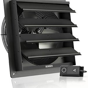 AC Infinity AIRLIFT S14, Shutter Exhaust Fan 14" with Speed Controller, EC Motor - Wall Mount Ventilation and Cooling for Sheds, Attics, Workshops