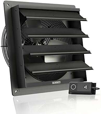 AC Infinity AIRLIFT S14, Shutter Exhaust Fan 14" with Speed Controller, EC Motor - Wall Mount Ventilation and Cooling for Sheds, Attics, Workshops