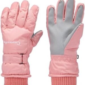 Winter Women Ski Gloves, Waterproof Touch Screen Snow Gloves, Warm Windproof Snowboard Gloves for Skiing Hiking Cycling