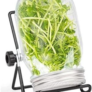 Seed Sprouting Jar Kit, 1- Pack Seed Starter Tray, 1 Sprouter Mason Jars with Screen Lids, Stands and Trays, Indoor Seed Sprouter Germinator, Broccoli Sprouts Germination Growing Kit