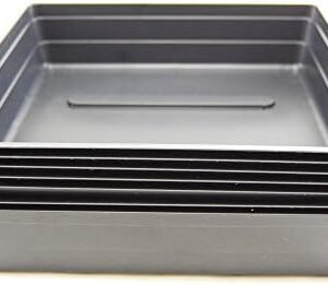 Plant Germination Drip Trays - Pack of 5-10" by 10" Black Plastic Greenhouse Growing Trays with No Drain Holes - for Seedlings, Microgreens, Wheatgrass, More