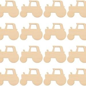 Car Decor 20pcs Wood Car Unfinished Wood Cutouts unpainted Wooden Slices DIY Unfinished car Cutouts Cutouts Tractor Shaped Wall Hanging Decor