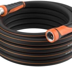Giraffe Tools Garden Hose 25ft x 5/8", Water Hose Heavy Duty, Flexible, Lightweight Hybrid Hose with Swivel Handle, Male to Female Fittings, Burst 600 PSI