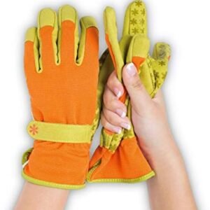 Handwear - Women's Nail and Fingertip Protector Gardening Gloves - XL - Burnt Orange