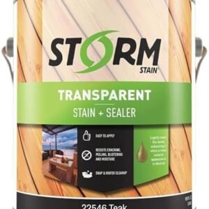 Storm System Two-Toned Dual Dispersion Finish for Wood - Long Lasting Wooden Surface Pigmentation - Enhances Wood Appearance & Natural Beauty - Durable, Fast-Drying Stain (Teak/1 Gallon)