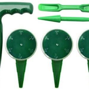 Coolrunner 6 Pack Sowing Seeds Dispenser Set, Adjustable Garden Hand Planter Seeder Tool Flower Plant Sow Traditional Sets, Seedlings Dibber and Widger