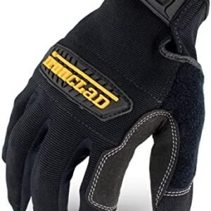 Ironclad General Utility Work Gloves GUG, All-Purpose, Performance Fit, Durable, Machine Washable, (1 Pair) Black