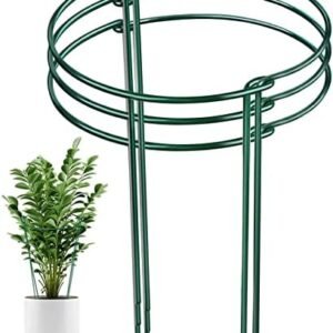 Plant Support Stake, Half Round Plants Support Rings Border 6 Pack Metal Garden Plant Stake Peony Support Cages for Potted Plants Tomato Vegetable Flowers (10" W x 15.8" H)