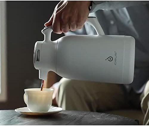 IDEUS 68 oz Stainless Steel Thermal Coffee Carafe, Double Wall Insulated Vacuum Flask, Water Coffee and Beverage Dispenser, 12 Hour Heat 24 Hour Cold Retention, Silver - Image 7