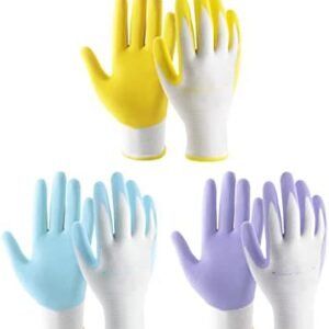 HLDD HANDLANDY Gardening Gloves for Women, Womens Work Gloves with Foam Nitrile Coating, 6&3 Pairs Garden Gloves DIY Gloves