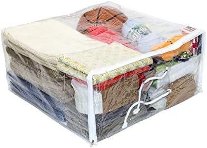 5-Pack Clear Vinyl Zippered Comforter Moving Storage Bags 21 x 21 x 10 Inch with Rope Handle