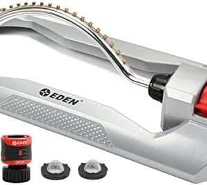 Eden 96215 Metal 2-Way Oscillating Sprinkler for Lawn and Garden w/Quick Connect Starter Set