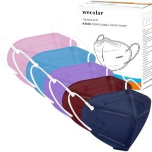 KN95 Face Masks 50 Pack 5-Ply Breathable Safety Respirator Multicolor Cup Dust Disposable KN95 Mask