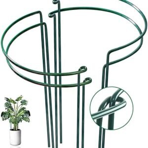 4 Pack Snake Plant Support Stake - Heavy-Duty Plant Support Stake, Hydrangea Support Cage, Peony Support, Green Peony Cage, Plant Support Cage, and Plant Stake for Indoor and Outdoor Potted Plant