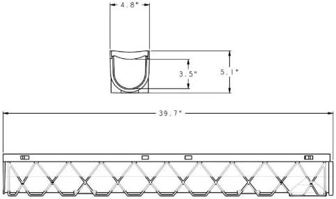 Source 1 Drainage Trench and Driveway Channel Drain with Concrete Grey Grate, 3-Pack - Image 5