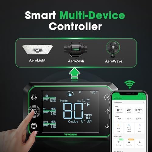 VIVOSUN AeroZesh T4 Inline Duct Fan, Quiet 4" 210 CFM Ventilation Exhaust Fan w/EC Motor and GrowHub E42A Temperature Humidity WiFi-Controller - Image 4