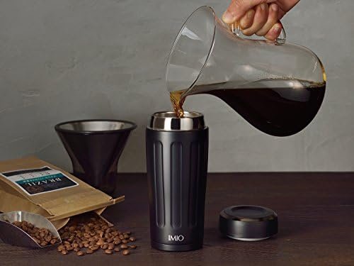 Wahei Freiz IM-0005 Water Bottle, Office, Portable, Portable Tumbler, Imio, 16.2 fl oz (480 ml), Black, Vacuum Insulated Construction, Heat and Cold Retention, Black - Image 2