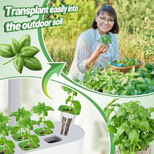 Hydroponics Garden Pods Kit, 30 Pcs Square Replacement Root Seed Grow Sponges with A&B Solid Plant Food, Compatible with IDOO-IG201 7 Pods/QYO/LYKO/ZUAIAI Hydroponics System - Image 5