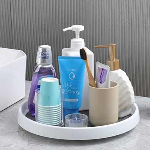 2 Set, 10 Inch Non-Skid Lazy Susan Organizers - Turntable Rack for Cabinet, Pantry Organization and Storage, Kitchen, Fridge, Bathroom Makeup Vanity Countertop, Under Sink Organizing, Spice Rack - Image 7