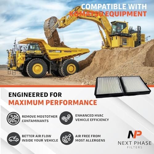 Cabin Filter - Compatible with Komatsu Equipment - Cabin Air Filter Replacement – Replaces O.E. 20Y9796261; Baldwin PA5327; Fram PA11392; Wix WP10087 - Climate Control System Accessories - Image 4
