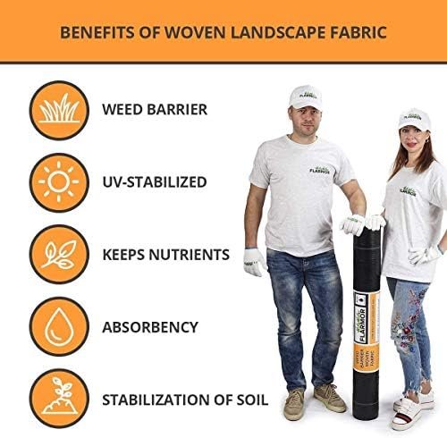 Woven Landscape Fabric – 4Ft x 100Ft, 140GSM Weed Barrier Cloth, Heavy Duty Garden Weed Barrier Fabric Roll, Landscaping Fabric Weed Control W/WeedStop Technology,Commercial Weed Block (Black) - Image 8