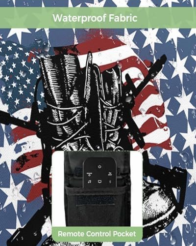 4th of July Outdoor TV Cover 32 Inch Veteran Soldier Boots TV Enclosure Independence Day American Flag TV Covers for Outside TV Display Screen Protector with Remote Control Pocket - Image 3