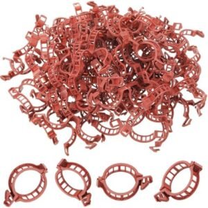 Yousoontic 200 Pcs Plant Support Garden Clips 32 MM Plastic Tomato Clips Brown Trellis Plant Clips for Climbing Plants Tomatoes Vegetables Outdoor Garden Flowers Vines Make Grow Upright and Healthier