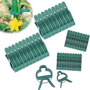 Tomato Clips for Climbing Plants,40 PCS Garden Clips for Tomatoes Cage, Plant Support Clips for Bamboo Stakes, Vines, Gentle Plant & Flower Trellis Clips for Plant Stalks, Stems