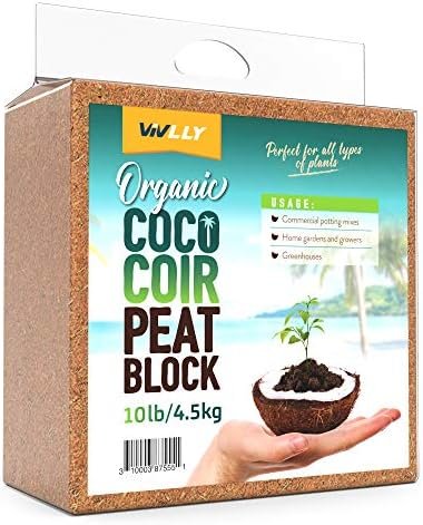 Organic Coco Coir Brick, Natural Seed Starter with Low EC and pH Balance, Enhance Root Growth in Herbs, Flowers, and House Plants, Organic with High Expansion - by Vivlly (10, Pounds) - Image 8