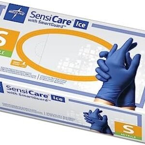 Medline SensiCare Ice Blue Nitrile Exam Gloves, 250 Count, Small, Powder Free, Disposable, Not Made with Natural Rubber Latex, Multi-use for Every Task