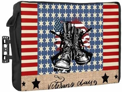 4th of July Outdoor TV Cover 32 Inch Veteran Soldier Boots TV Enclosure Independence Day American Flag TV Covers for Outside TV Display Screen Protector with Remote Control Pocket