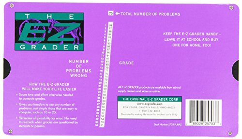Grading Calculator - E-Z Grader Teacher's Aid Scoring Chart (Purple) - 8-1/2" x 4-3/4" - Image 2