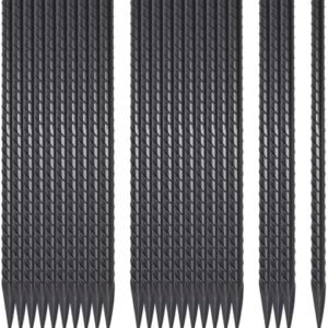 RebarStakes VVOKGO 16'' Rebar Stakes (24pcs) Ground Anchors Steel Plant Support Garden Stake Metal Straight Camping Tent Spikes with Chisel Point End, Black