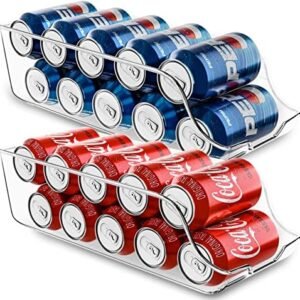 Utopia Kitchen Can Organizer For Pantry (Pack of 2) - Soda Can Storage Organizer Pantry, Fridge & Freezer Organization - Holds Food & Soup Can (Clear)