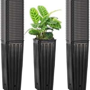 50 Pcs Deep Plant Nursery Pots, 7.9”Tall Plastic Tree Pots, Seedling Flower Plant Container Pots with Drainage Holes for Indoor Outdoor Garden Plants(3.9"x7.9")
