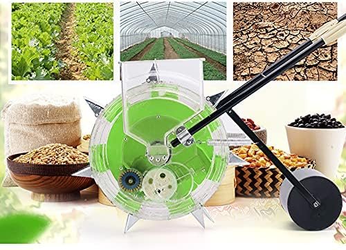 Garden Seeder, Seed Spreader Push with 12 Seeding Ports, Hand-Push Roller Seeding and Fertilizer Applicator Planting Depth 3.5-7.8cm, Precision Garden Seeder Row Planter for Corn Cotton Soybean Peanut - Image 2