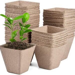JOYSEUS 3.25" Seed Starter Pots, Organic Planting Peat Pots for Indoor Garden Seedling, 30 Pcs 100% Eco-Friendly and Biodegradable for Seed Germination