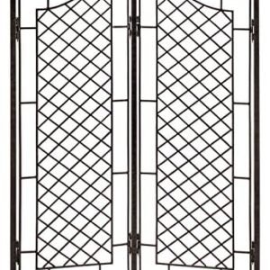 H Potter Large Trellis for Climbing Plants Wrought Iron Metal 2 Panel Ivy Garden Privacy Screen Patio Deck